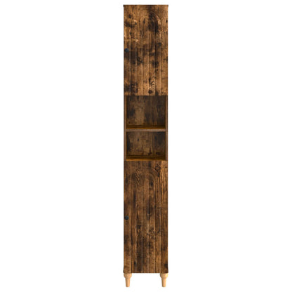 vidaXL Bathroom Cabinet with Open Shelf ALKMAAR Smoked Oak