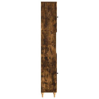 vidaXL Bathroom Cabinet with Open Shelf ALKMAAR Smoked Oak