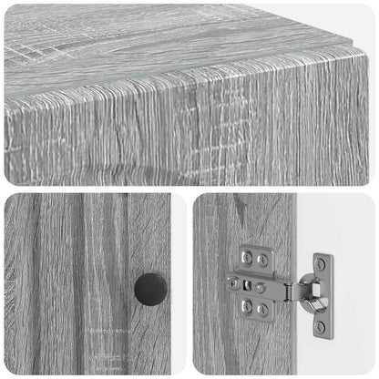 vidaXL Bathroom Cabinet with Open Shelf ALKMAAR Grey Sonoma