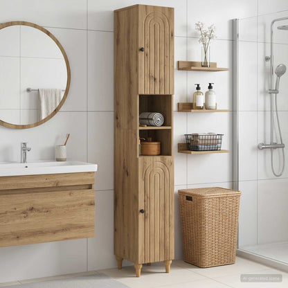 vidaXL Bathroom Cabinet with Open Shelf ALKMAAR Artisan Oak