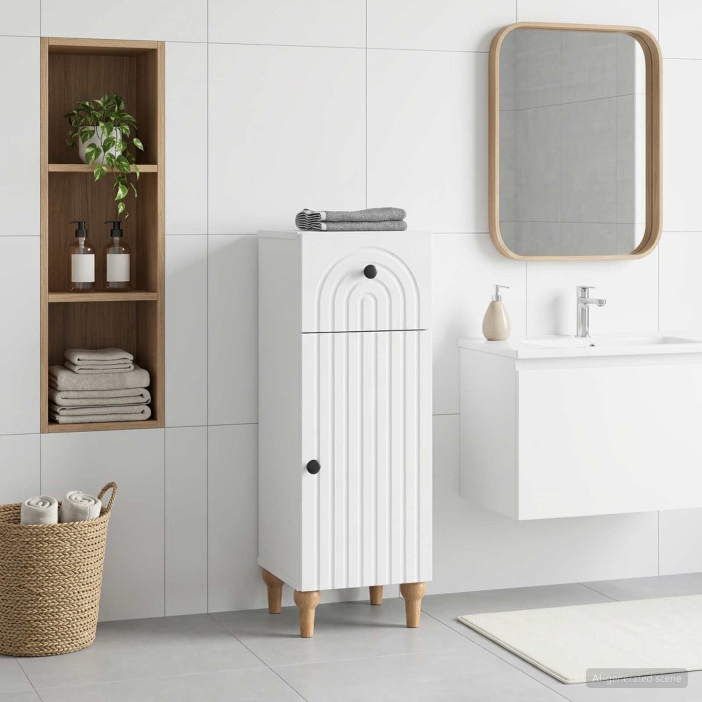 vidaXL Bathroom Storage Cainet ALKMAAR White 30 x 31 x 80 cm