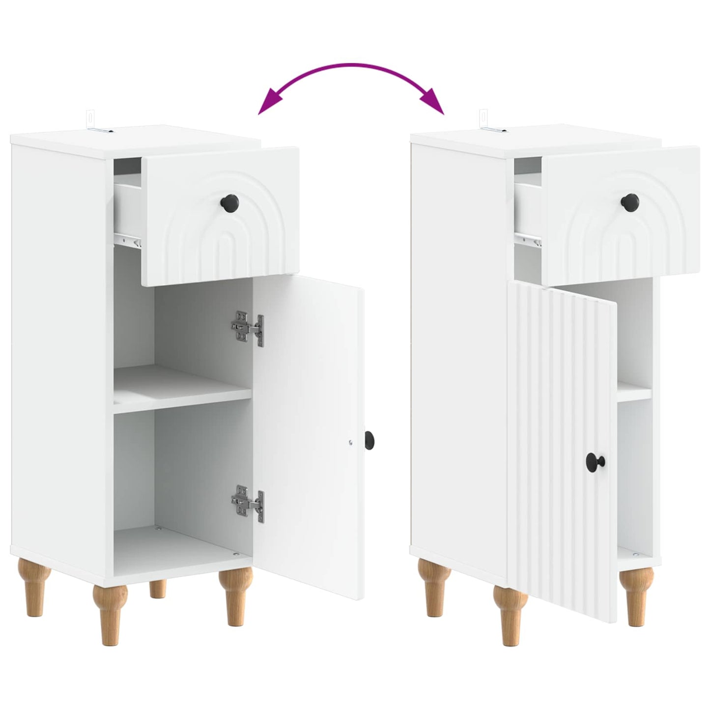 vidaXL Bathroom Storage Cainet ALKMAAR White 30 x 31 x 80 cm