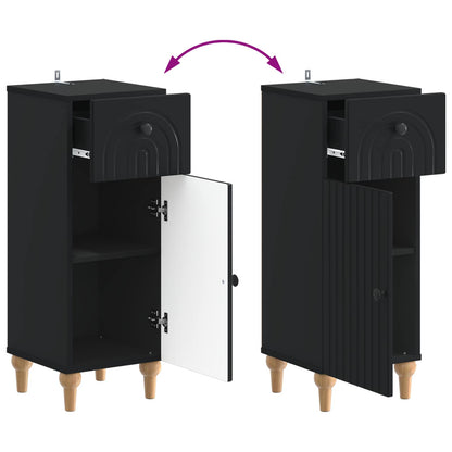 vidaXL Bathroom Storage Cainet ALKMAAR Black 30 x 31 x 80 cm
