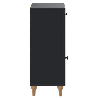 vidaXL Bathroom Storage Cainet ALKMAAR Black 30 x 31 x 80 cm