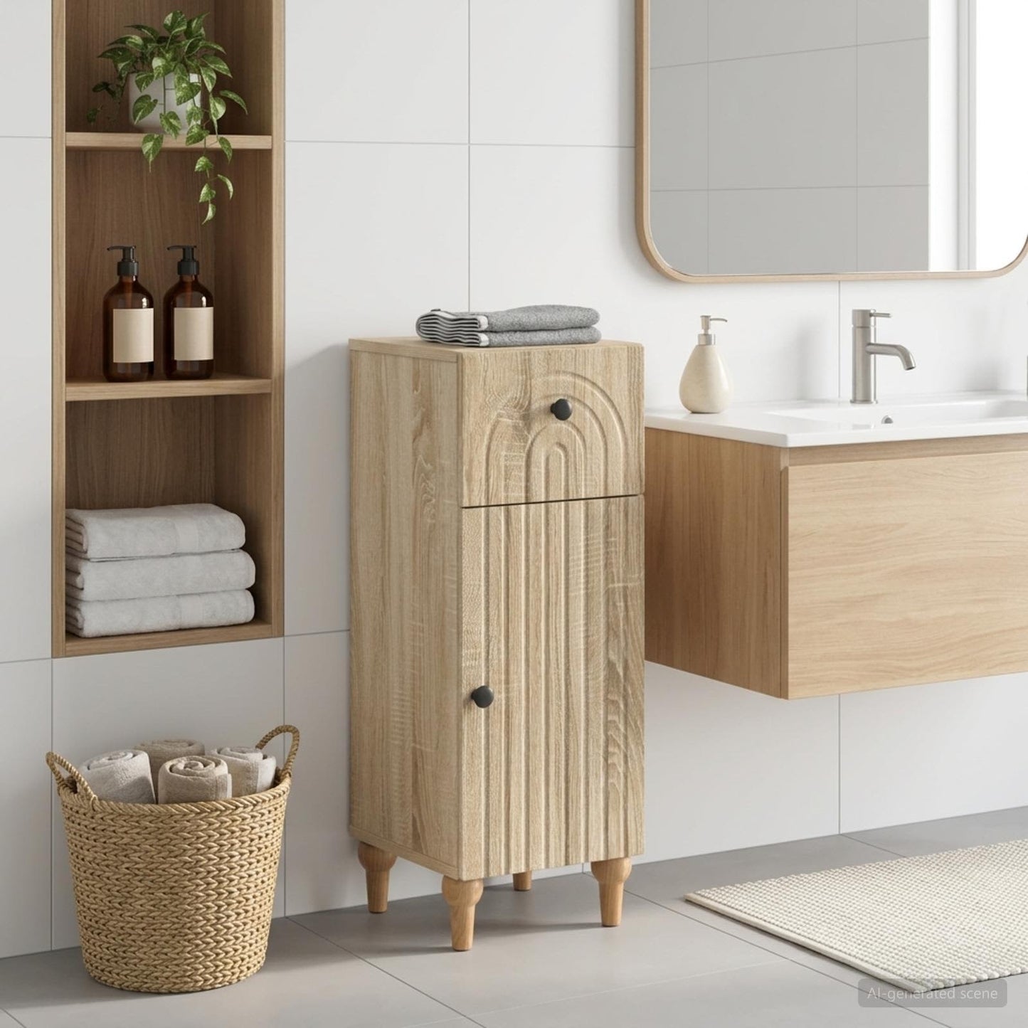 vidaXL Bathroom Storage Cainet ALKMAAR Sonoma Oak 30 x 31 x 80 cm
