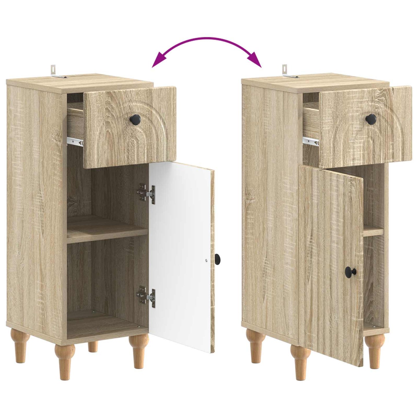 vidaXL Bathroom Storage Cainet ALKMAAR Sonoma Oak 30 x 31 x 80 cm