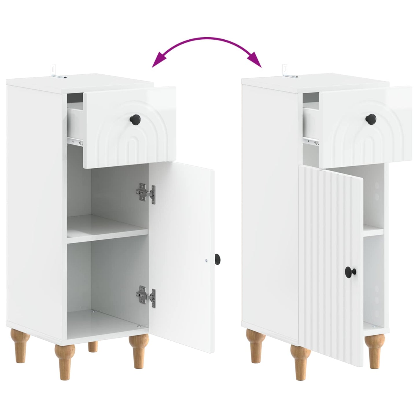 vidaXL Bathroom Storage Cainet ALKMAAR High Gloss White