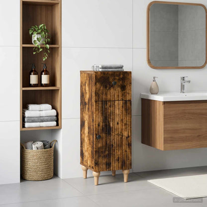 vidaXL Bathroom Storage Cainet ALKMAAR Smoked Oak 30 x 31 x 80 cm
