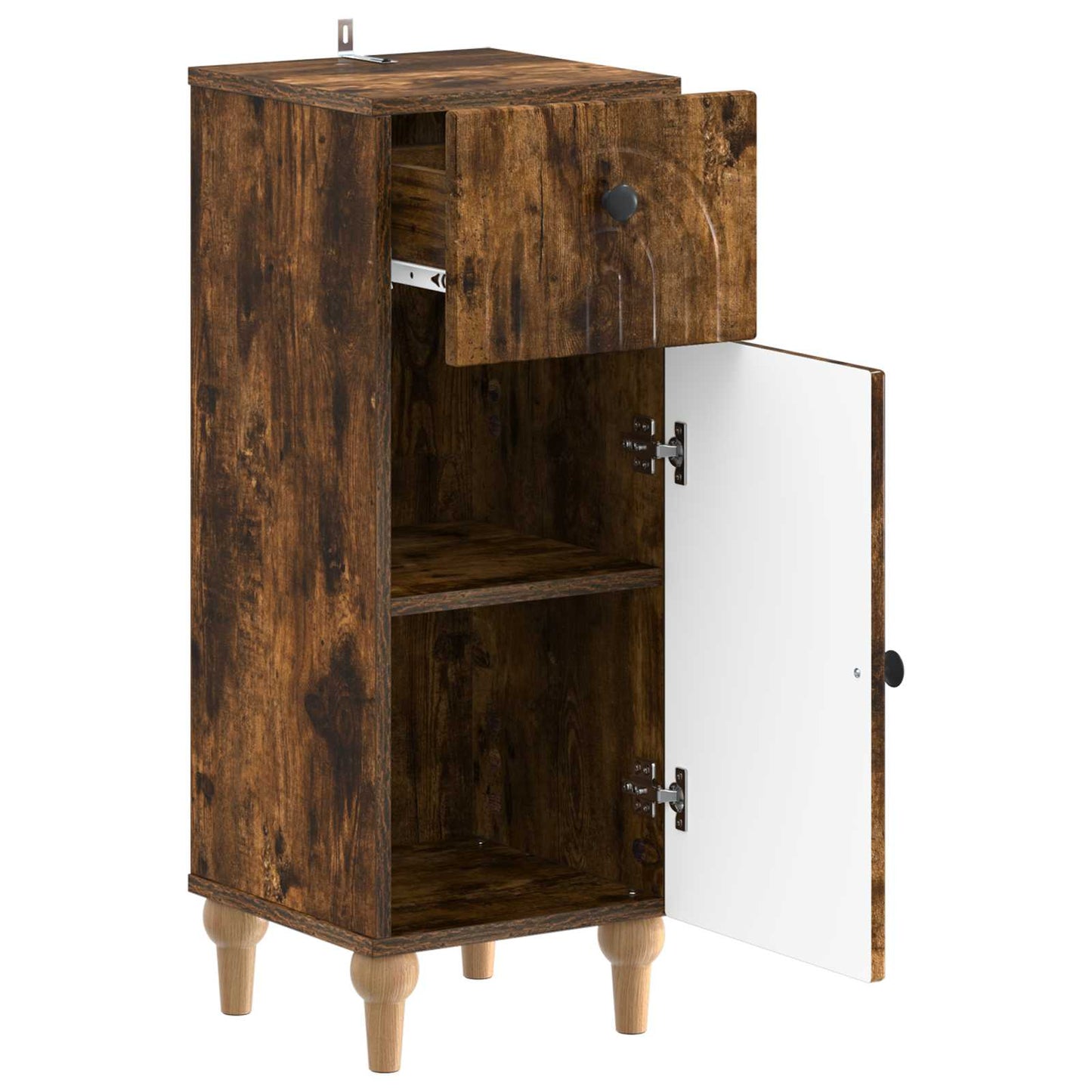 vidaXL Bathroom Storage Cainet ALKMAAR Smoked Oak 30 x 31 x 80 cm