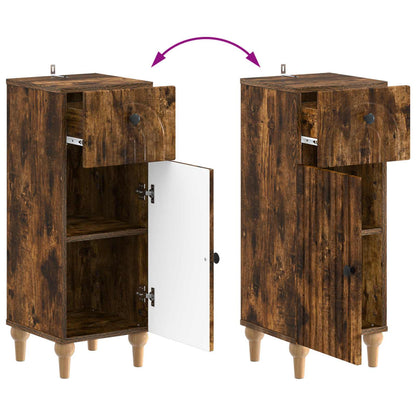 vidaXL Bathroom Storage Cainet ALKMAAR Smoked Oak 30 x 31 x 80 cm