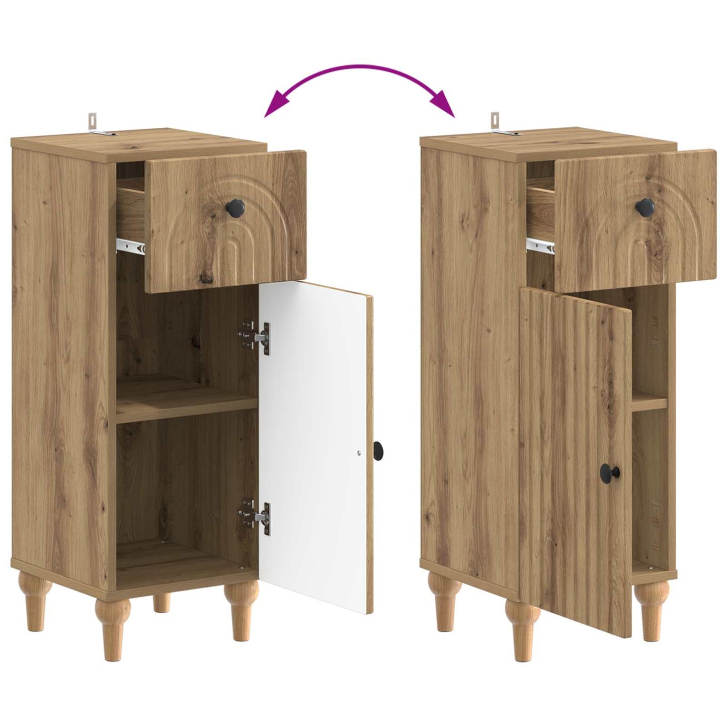 vidaXL Bathroom Storage Cainet ALKMAAR Artisan Oak 30 x 31 x 80 cm