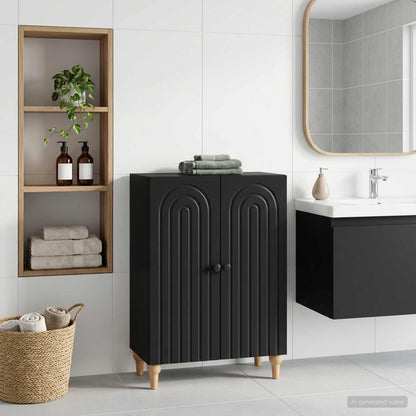 vidaXL Bathroom Storage Cainet ALKMAAR Black 59.5 x 31 x 80 cm