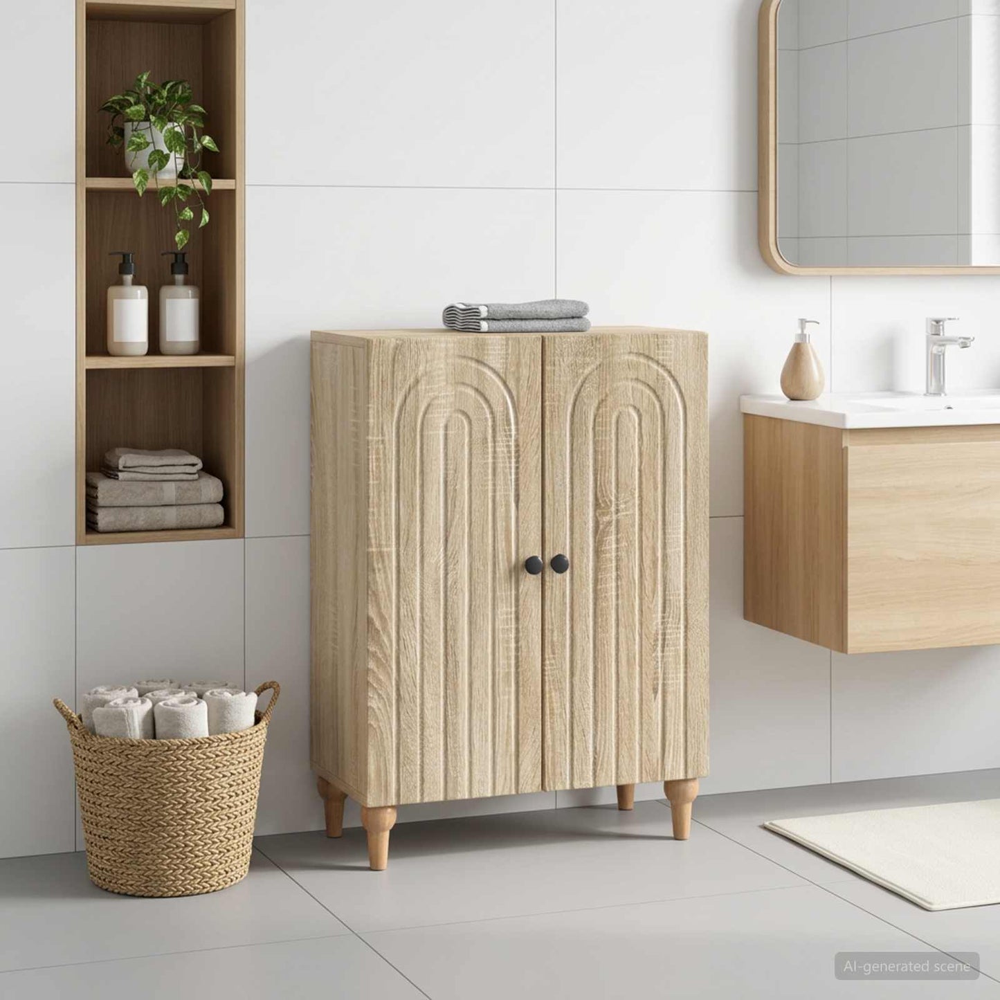vidaXL Bathroom Storage Cainet ALKMAAR Sonoma Oak 59.5 x 31 x 80 cm