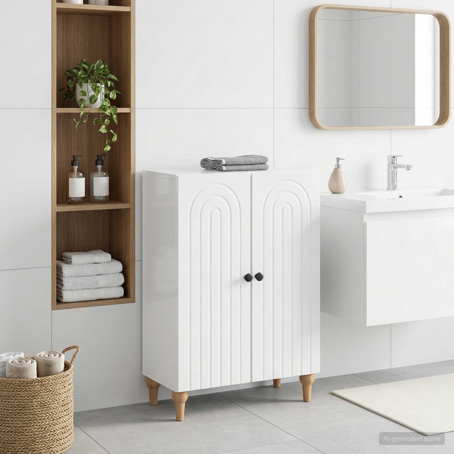 vidaXL Bathroom Storage Cainet ALKMAAR High Gloss White