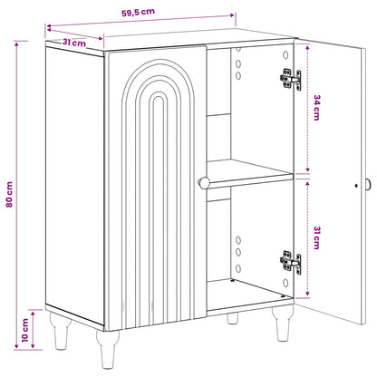 vidaXL Bathroom Storage Cainet ALKMAAR Grey Sonoma 59.5 x 31 x 80 cm