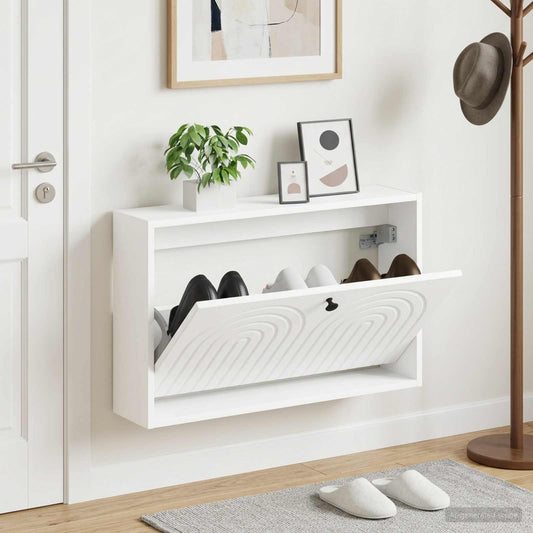 vidaXL Wall-Mounted Shoe Cabinet ALKMAAR 71 x 17 x 43 cm White
