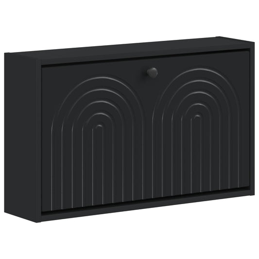 vidaXL Wall-Mounted Shoe Cabinet ALKMAAR 71 x 17 x 43 cm Black