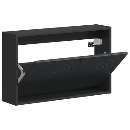 vidaXL Wall-Mounted Shoe Cabinet ALKMAAR 71 x 17 x 43 cm Black