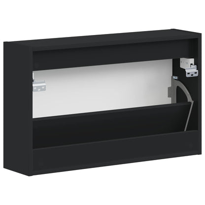 vidaXL Wall-Mounted Shoe Cabinet ALKMAAR 71 x 17 x 43 cm Black