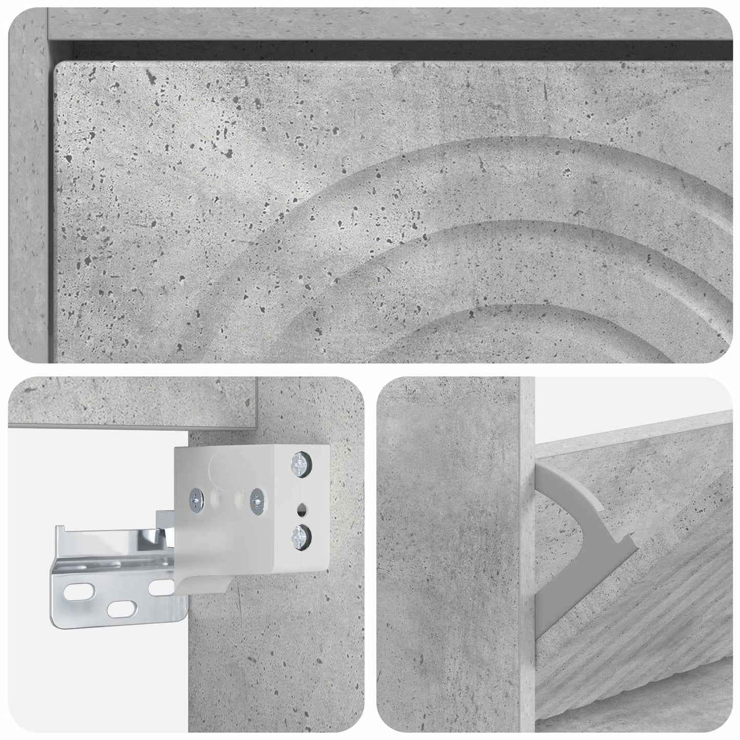 vidaXL Wall-Mounted Shoe Cabinet ALKMAAR 71 x 17 x 43 cm Concrete Grey