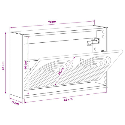 vidaXL Wall-Mounted Shoe Cabinet ALKMAAR 71 x 17 x 43 cm