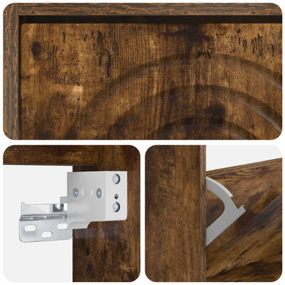 vidaXL Wall-Mounted Shoe Cabinet ALKMAAR 71 x 17 x 43 cm Smoked Oak