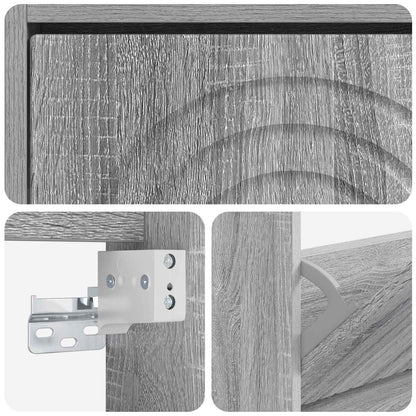 vidaXL Wall-Mounted Shoe Cabinet ALKMAAR 71 x 17 x 43 cm Grey Sonoma