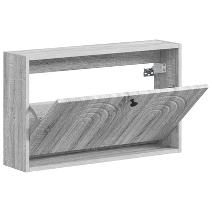 vidaXL Wall-Mounted Shoe Cabinet ALKMAAR 71 x 17 x 43 cm Grey Sonoma