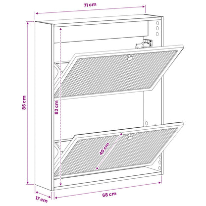 vidaXL Wall-Mounted Shoe Cabinet ALKMAAR 71 x 17 x 86 cm White