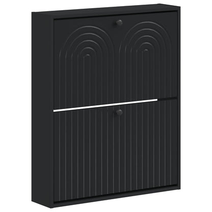 vidaXL Wall-Mounted Shoe Cabinet ALKMAAR 71 x 17 x 86 cm Black
