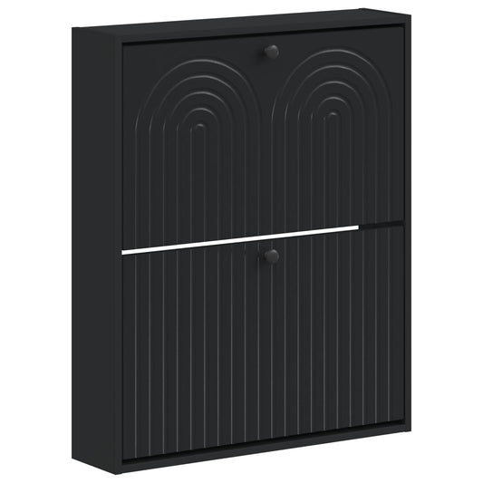 vidaXL Wall-Mounted Shoe Cabinet ALKMAAR 71 x 17 x 86 cm Black