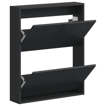 vidaXL Wall-Mounted Shoe Cabinet ALKMAAR 71 x 17 x 86 cm Black