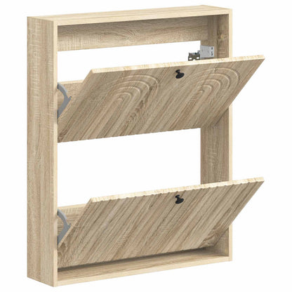 vidaXL Wall-Mounted Shoe Cabinet ALKMAAR 71 x 17 x 86 cm Sonoma Oak