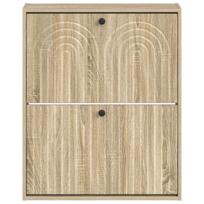 vidaXL Wall-Mounted Shoe Cabinet ALKMAAR 71 x 17 x 86 cm Sonoma Oak