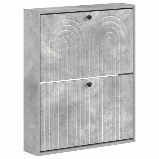 vidaXL Wall-Mounted Shoe Cabinet ALKMAAR 71 x 17 x 86 cm Concrete Grey