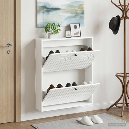 vidaXL Wall-Mounted Shoe Cabinet ALKMAAR 71 x 17 x 86 cm