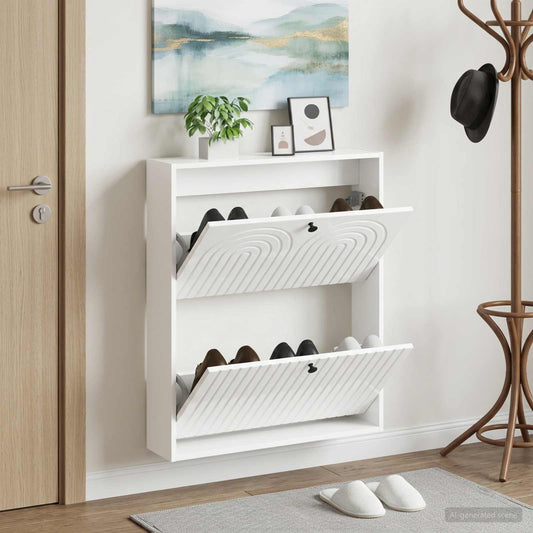 vidaXL Wall-Mounted Shoe Cabinet ALKMAAR 71 x 17 x 86 cm