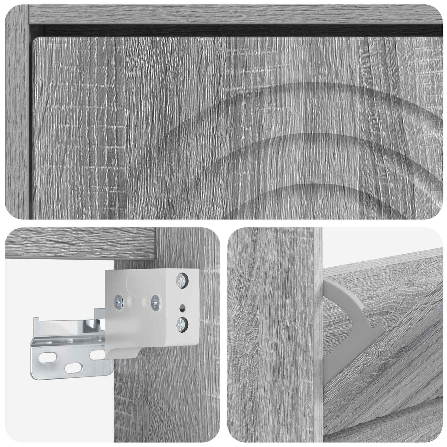 vidaXL Wall-Mounted Shoe Cabinet ALKMAAR 71 x 17 x 86 cm Grey Sonoma