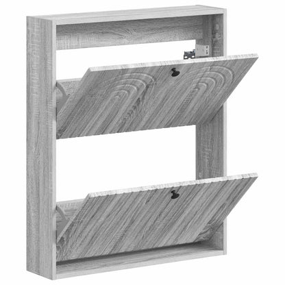 vidaXL Wall-Mounted Shoe Cabinet ALKMAAR 71 x 17 x 86 cm Grey Sonoma