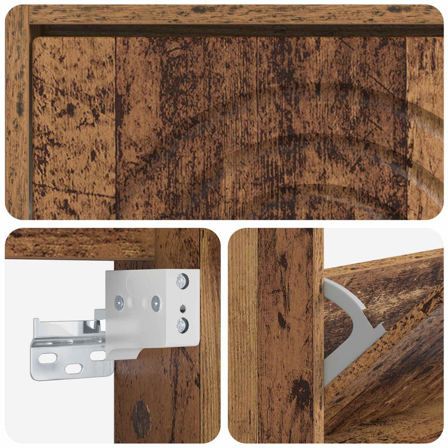 vidaXL Wall-Mounted Shoe Cabinet ALKMAAR 71 x 17 x 86 cm Old Wood