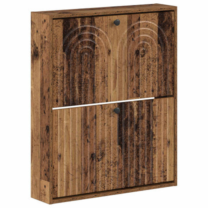 vidaXL Wall-Mounted Shoe Cabinet ALKMAAR 71 x 17 x 86 cm Old Wood