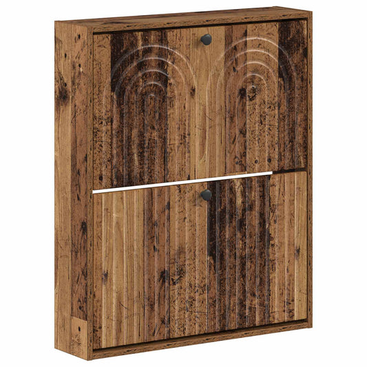 vidaXL Wall-Mounted Shoe Cabinet ALKMAAR 71 x 17 x 86 cm Old Wood