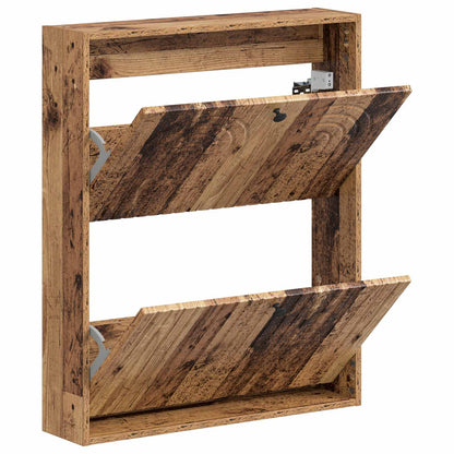 vidaXL Wall-Mounted Shoe Cabinet ALKMAAR 71 x 17 x 86 cm Old Wood