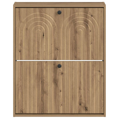 vidaXL Wall-Mounted Shoe Cabinet ALKMAAR 71 x 17 x 86 cm Artisan Oak