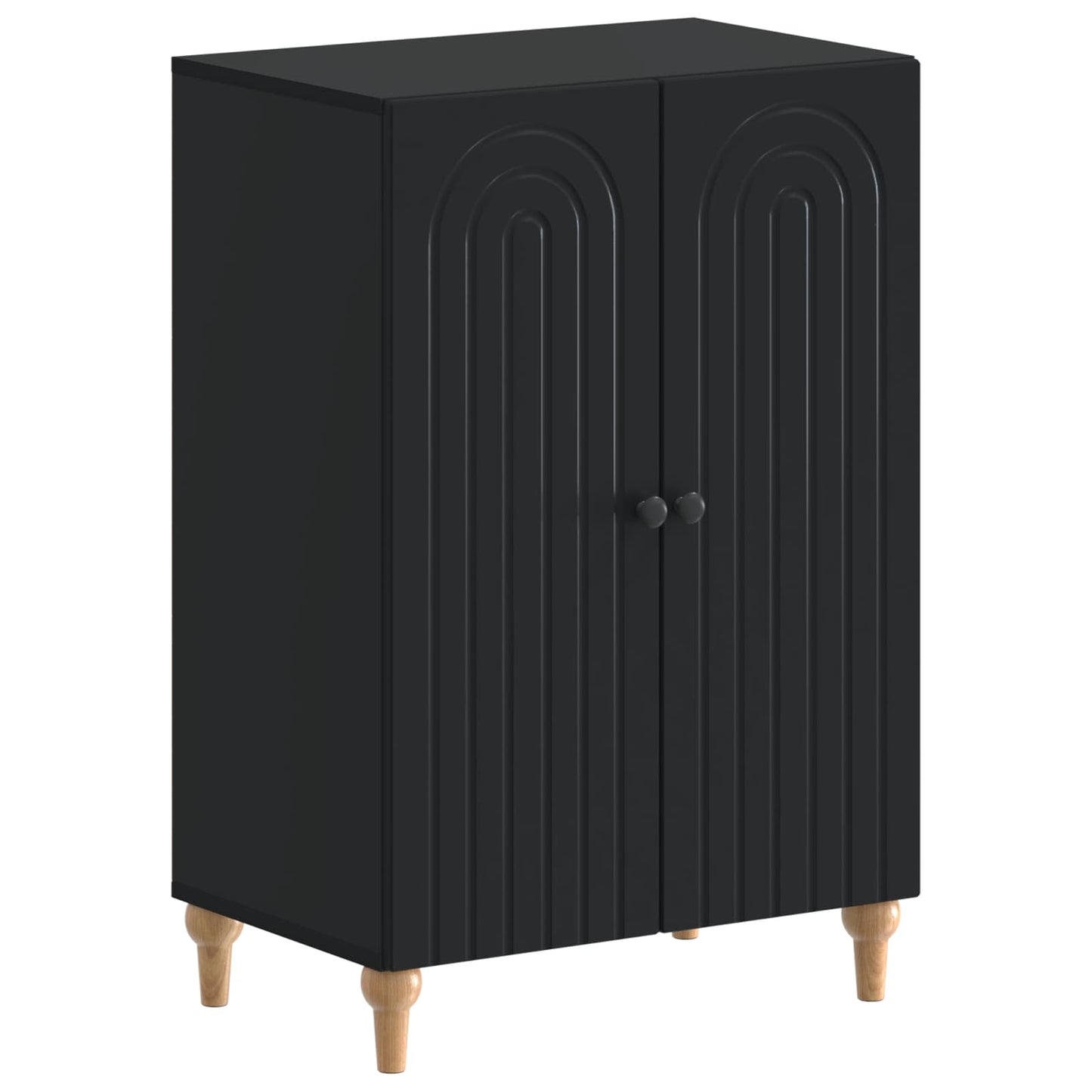 vidaXL Shoe Cabinet ALKMAAR 59.5 x 39.5 x 90 cm Engineered Wood Black