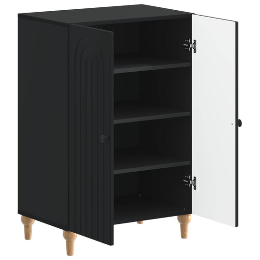 vidaXL Shoe Cabinet ALKMAAR 59.5 x 39.5 x 90 cm Engineered Wood Black