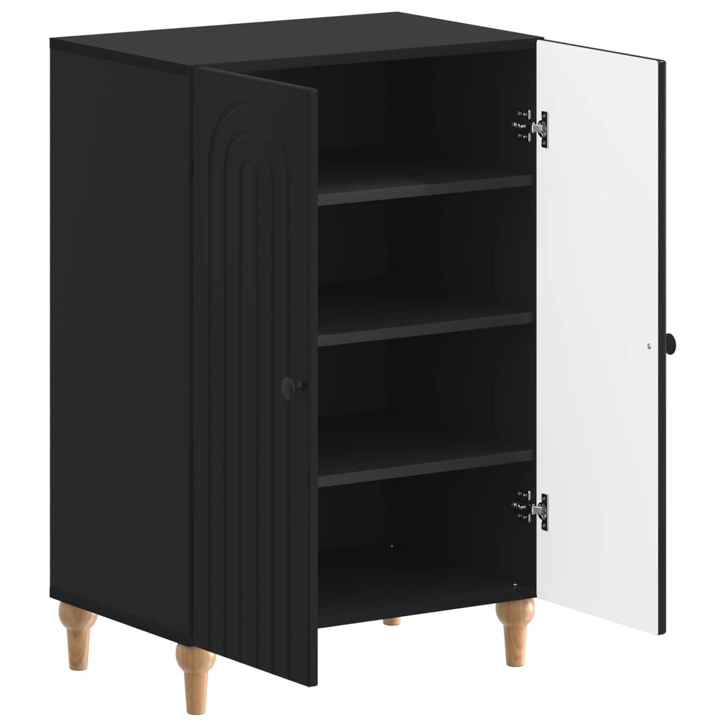 vidaXL Shoe Cabinet ALKMAAR 59.5 x 39.5 x 90 cm Engineered Wood Black