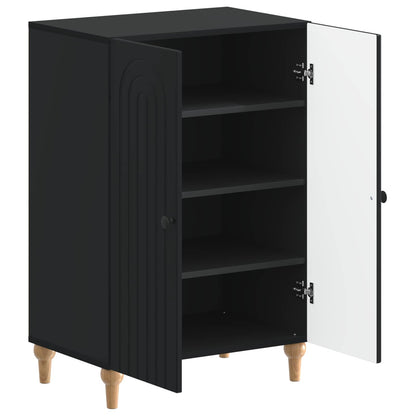vidaXL Shoe Cabinet ALKMAAR 59.5 x 39.5 x 90 cm Engineered Wood Black