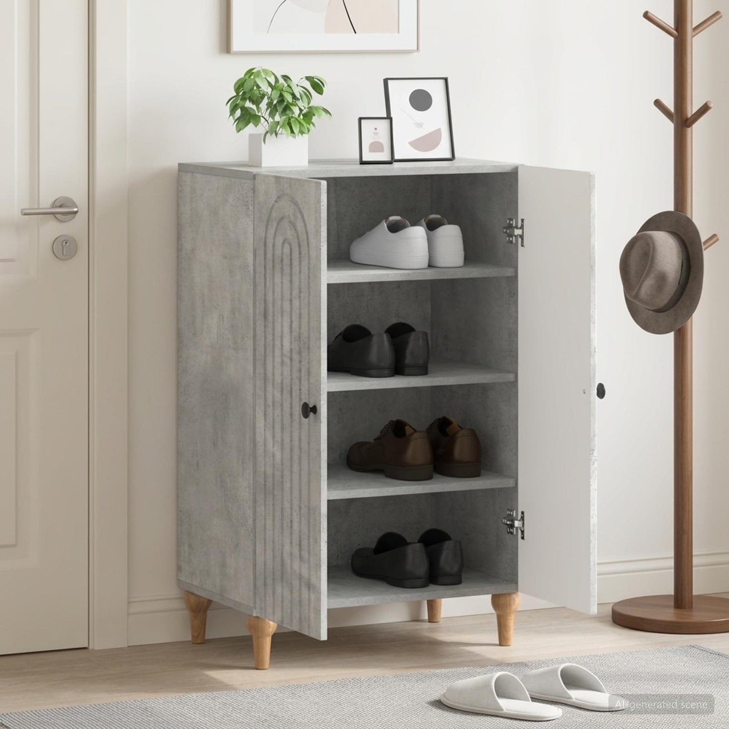 vidaXL Shoe Cabinet ALKMAAR 59.5 x 39.5 x 90 cm Engineered Wood