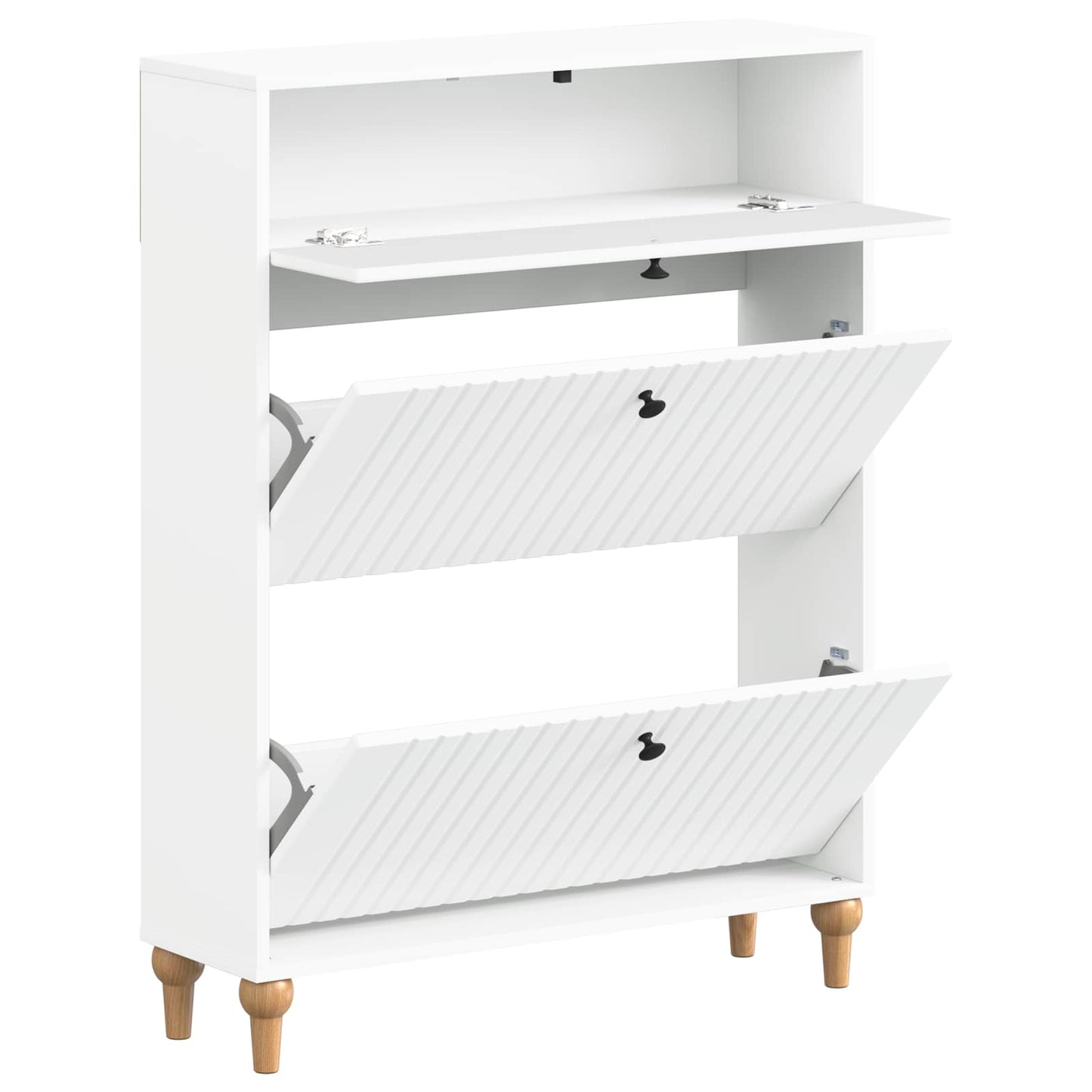 vidaXL Shoe Cabinet ALKMAAR 78 x 24 x 103 cm Engineered Wood White
